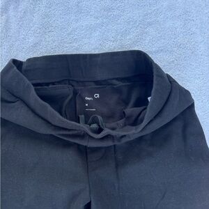 GAP Black Hooded Jacket with Full-Length Zipper and Ribbed Cuffs